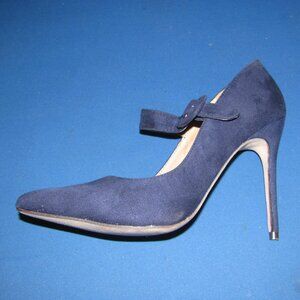 Michael Antonio Mirran Navy Microfiber Faux Suede Stiletto Mary Jane Pump Size 8